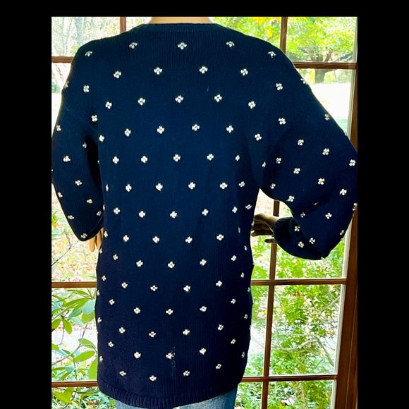 ▪️VTG▪️MARISA CHRISTINA▪️Christmas Beaded Angels & Stars Oversized Cardigan - Picture 2 of 8